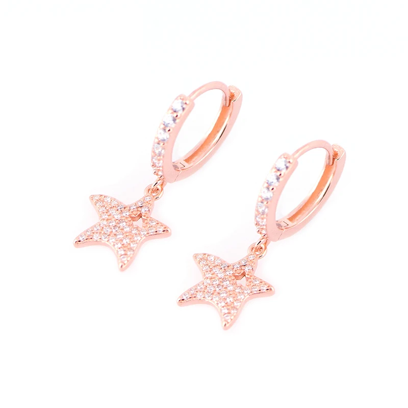 Wholesale cheap jewelry earrings star simple sterling silver earring hoop