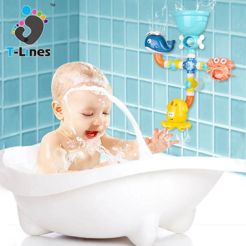 
Мультяшные игрушки-крабы для душа, детские водные трубки, игрушка для ванны, распылитель воды для детей 