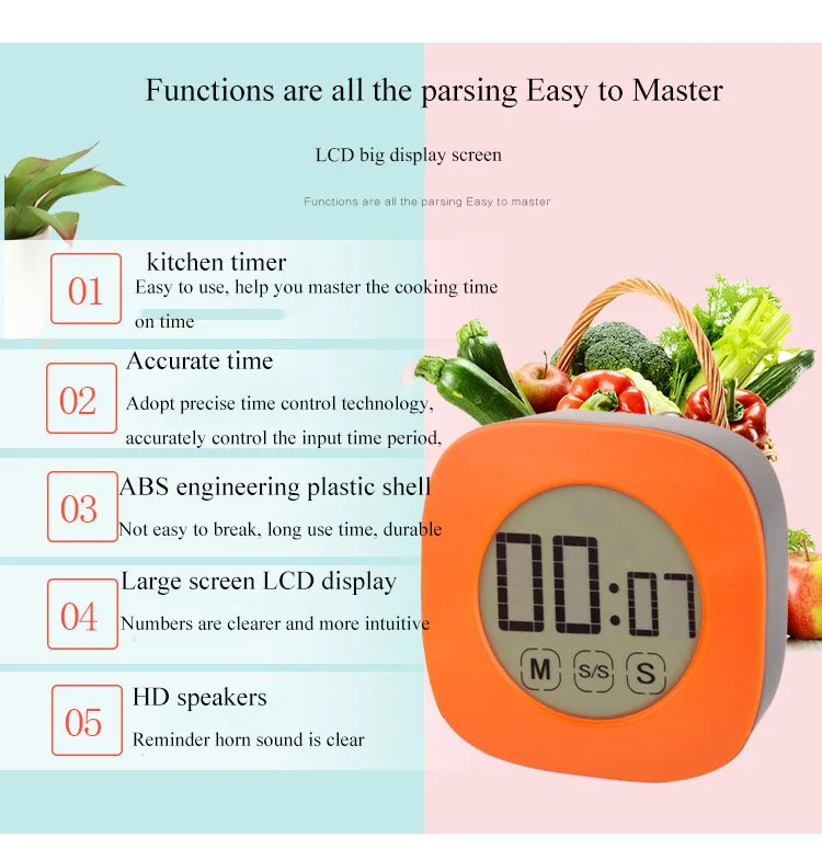 Timer Metal Timer Standard 60min Countdown Household Kitchen Use Timer ...