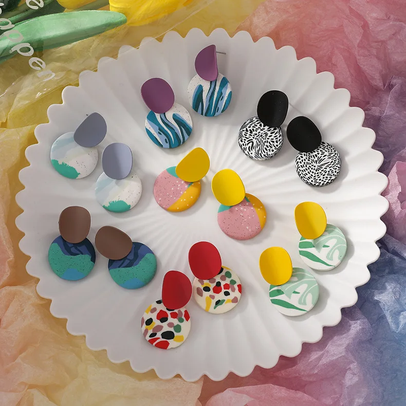 abstract polymer clay earrings