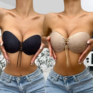 Fashion Factory Invisible Adhesive Silicone Sticky Push up Magic Floral Women Bra