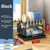 Scolapiatti nero a doppio strato - completo di tutto