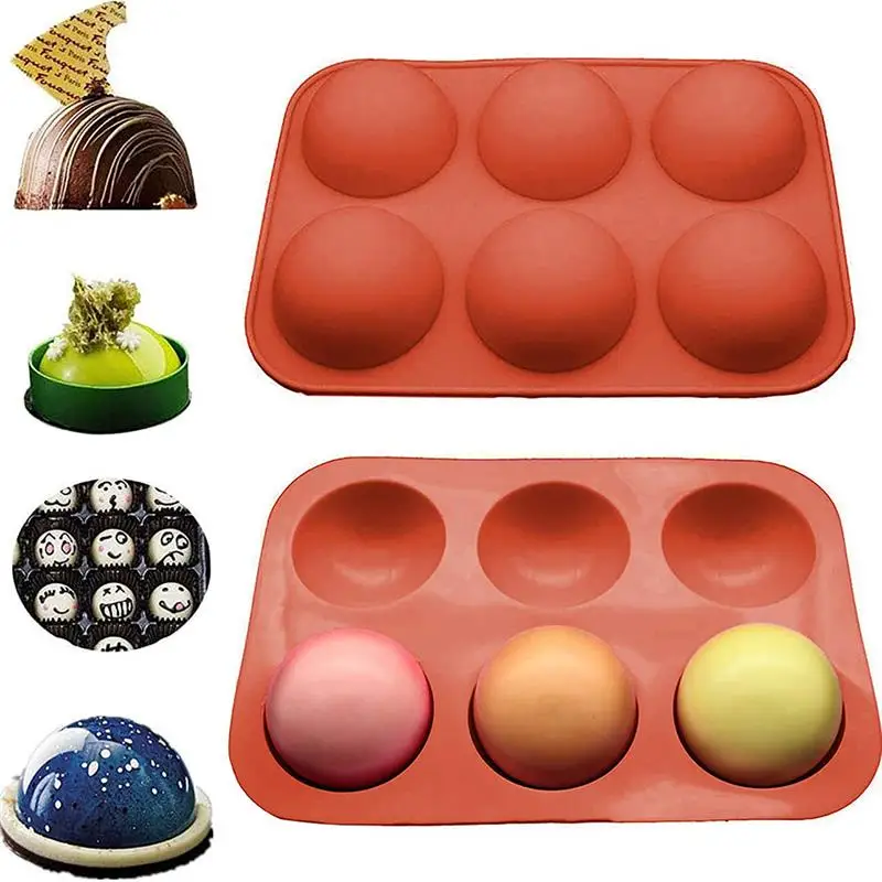 6 Cell Semi Sphere Dome Chocolate Half Round Silicone Baking Cake Mould Uhgredf 