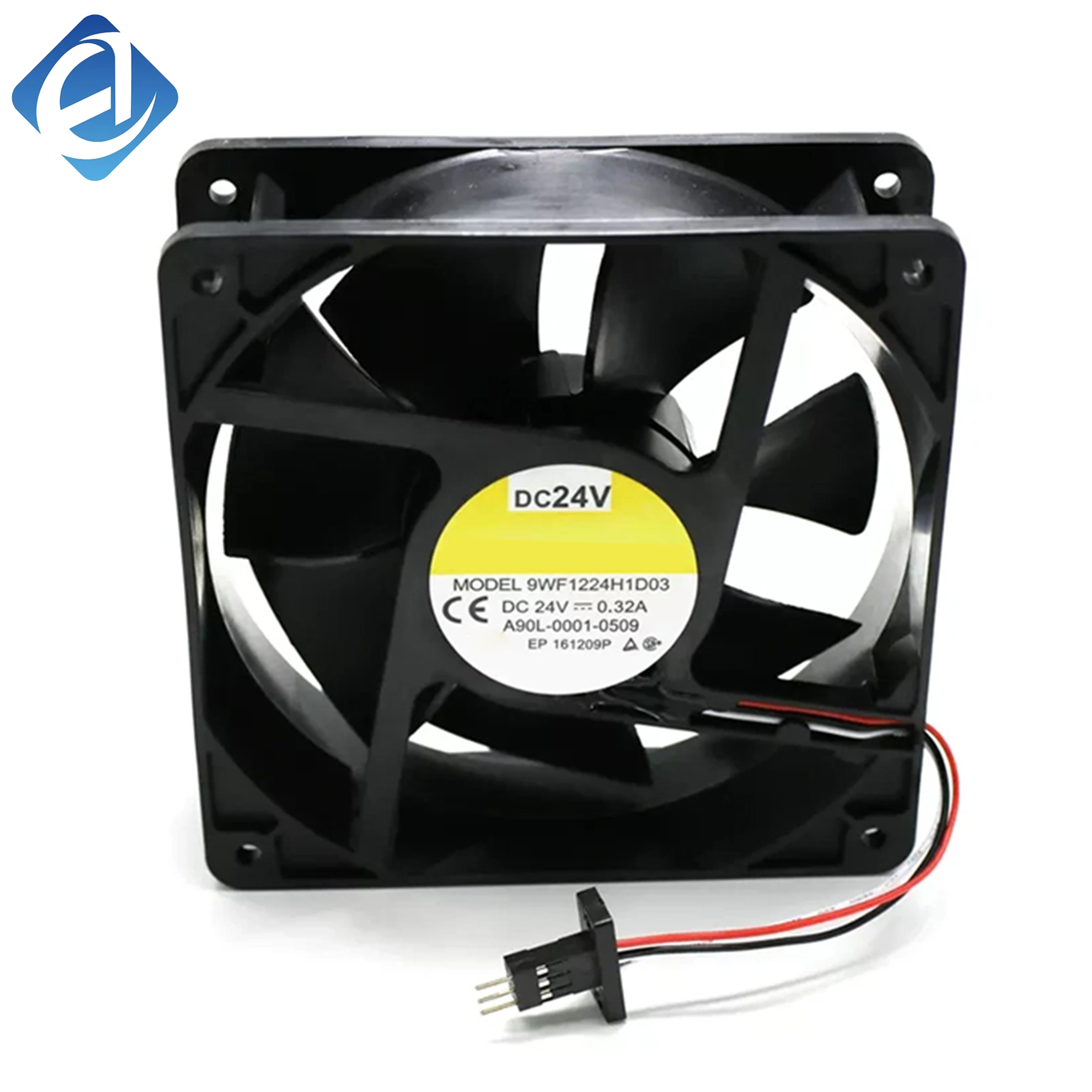 New Original 9WF1224H1D03 This industrial DC cooling fan runs at DC24V, sized 120×120×38mm. It effectively dissipates heat for CNC and automation equipment. Featuring large airflow, low noise, double ball bearing for stable operation and long service life