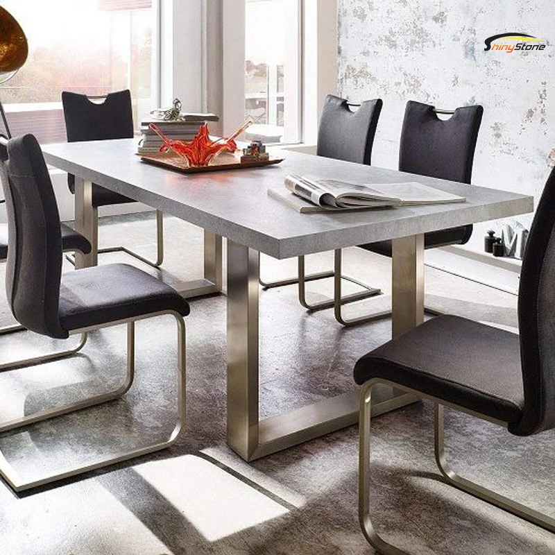 Factory Price Acrylic Solid Surface Marble Top Dining Table