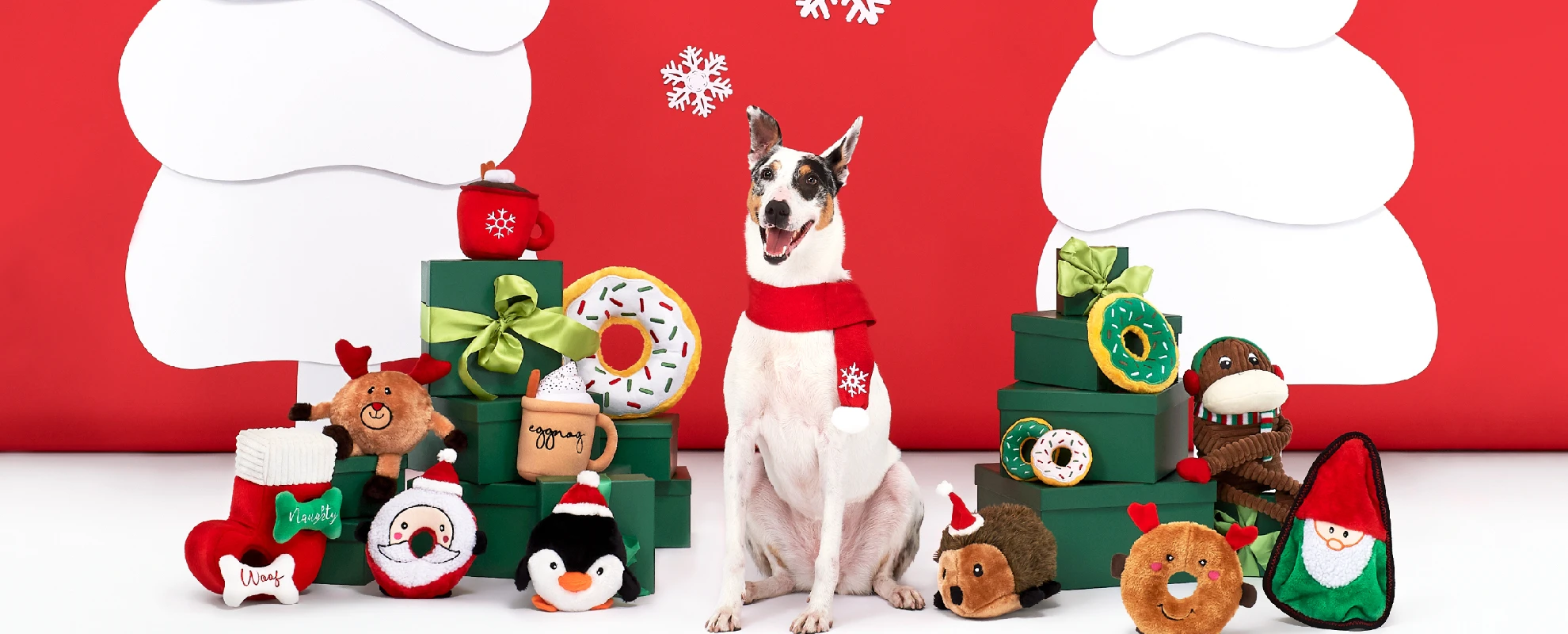 Dog Christmas Toys,Christmas Stocking Gift Set 7pcs Plush Chew Squeaky