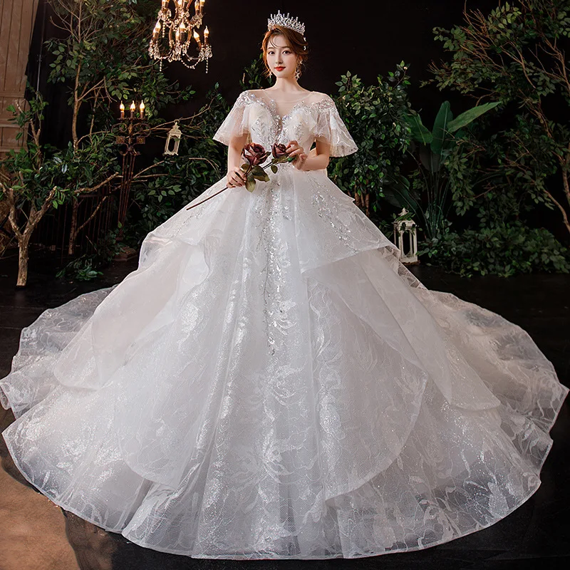 crystal beaded wedding dresses Luxury Pearl Beaded Mermaid Wedding Dress main image 0