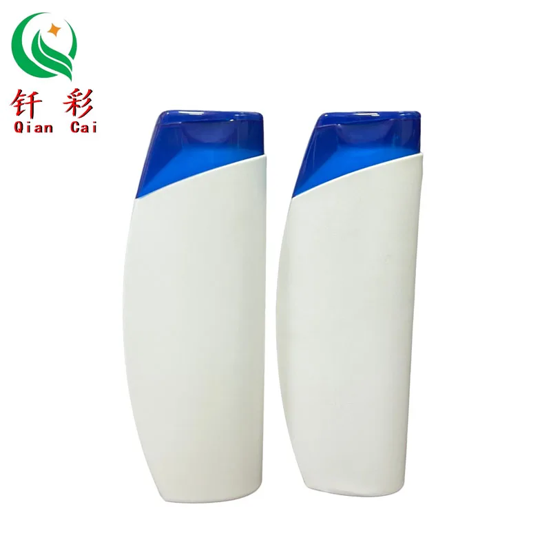 Empty 400ml White Shampoo Bottle  with Snap Design Blue Shampoo Flip Cover