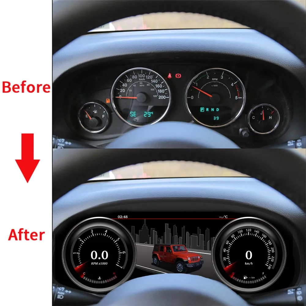 Jeep Wrangler 2011-2017 LCD Speedometer & Oil Gauge Meter