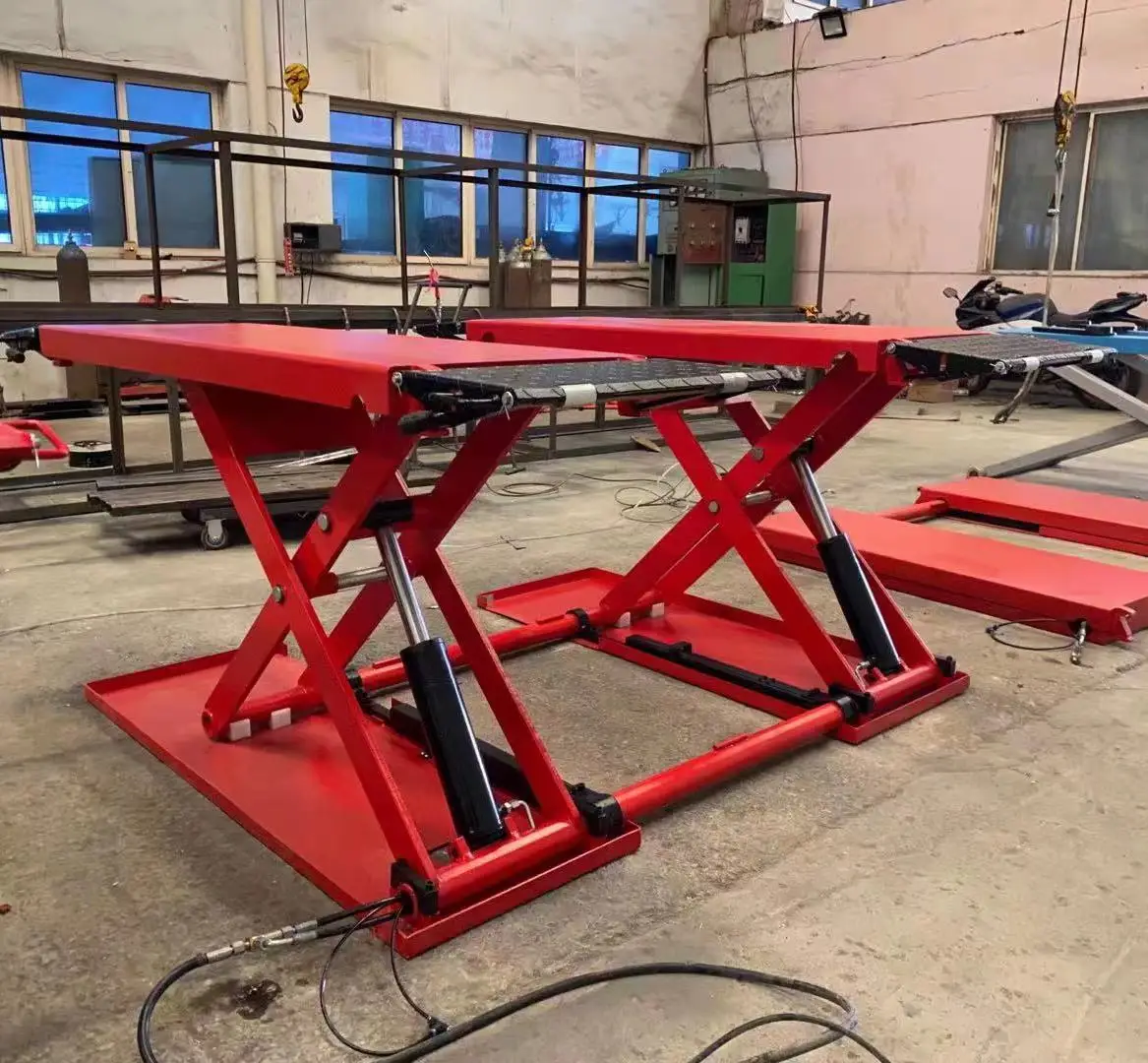 1.2m/1.4m/1.6m Mobile Hydraulic Scissor Car Lift Mid Rise Double