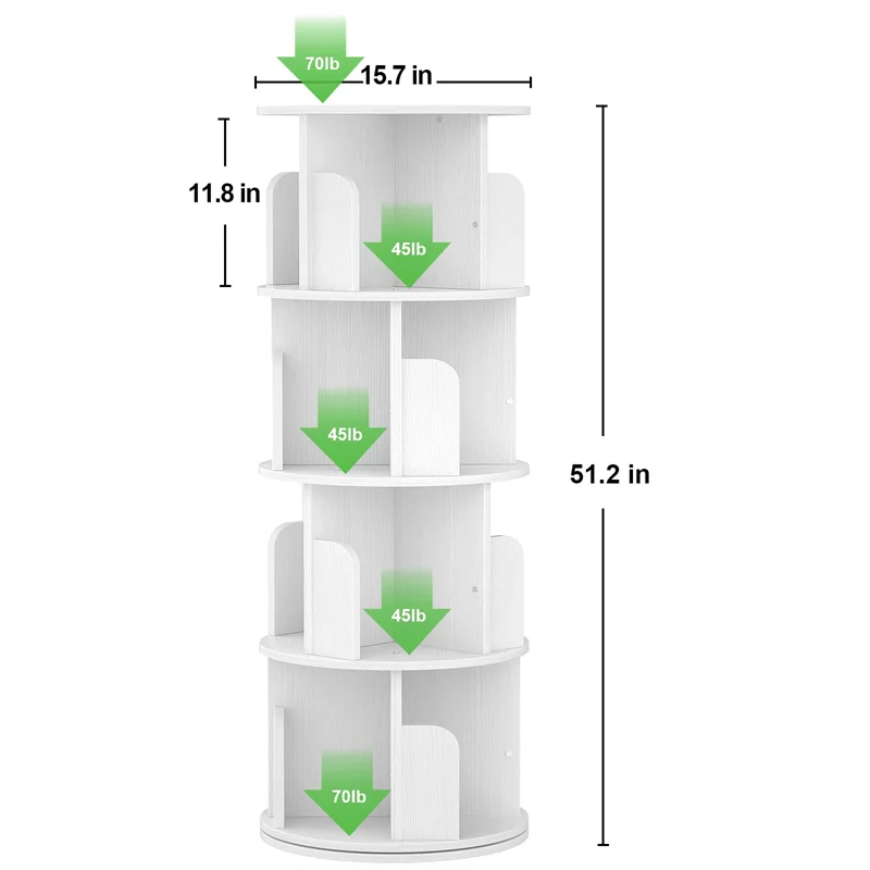 Small Rotating Shelf Rotating Bookshelf - Compact Storage for Small Spaces