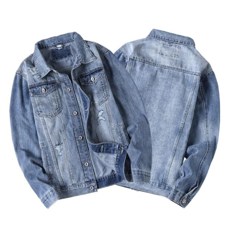 Spring Men Denim Jacket Casual Slim Long Sleeve Jean Jacket Coat With Multi Pocket Fashion Classic Blue Jackets