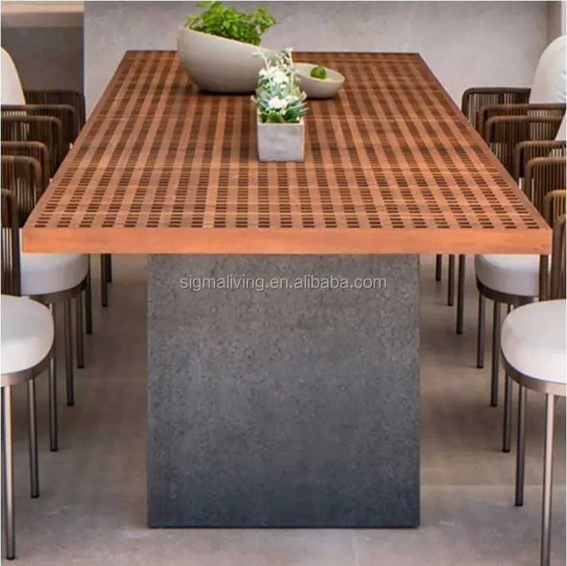 Outdoor patio garden sets dining chair wood furniture dining table set wood