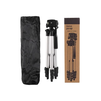 3110 Aluminum Alloy Tripod 360 Degree Adjustable Cradle Head Retractable Height for Camera and Mobile Phone Stand product image