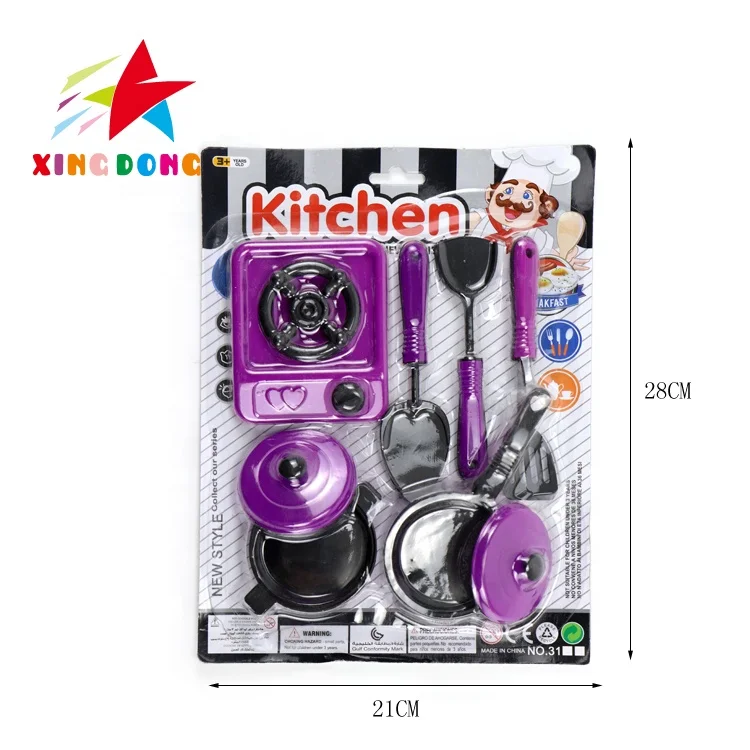 2020 hot sale in amazon children preschool pretend game fashion kitchen play set food cooking toys for sale