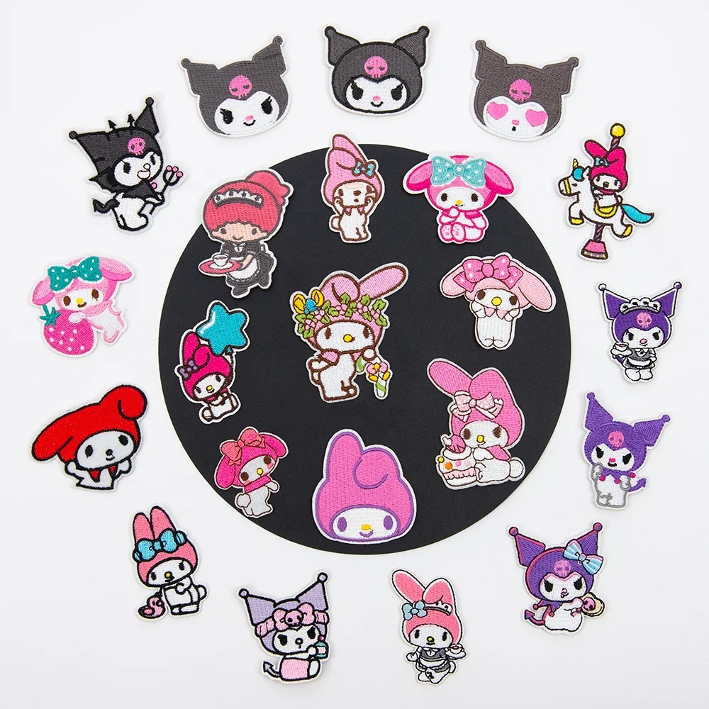 New Arrival Ready to Ship Hello Patches Embroidery Iron on Mini Cute Kitty Patch for Clothing Bags Garments