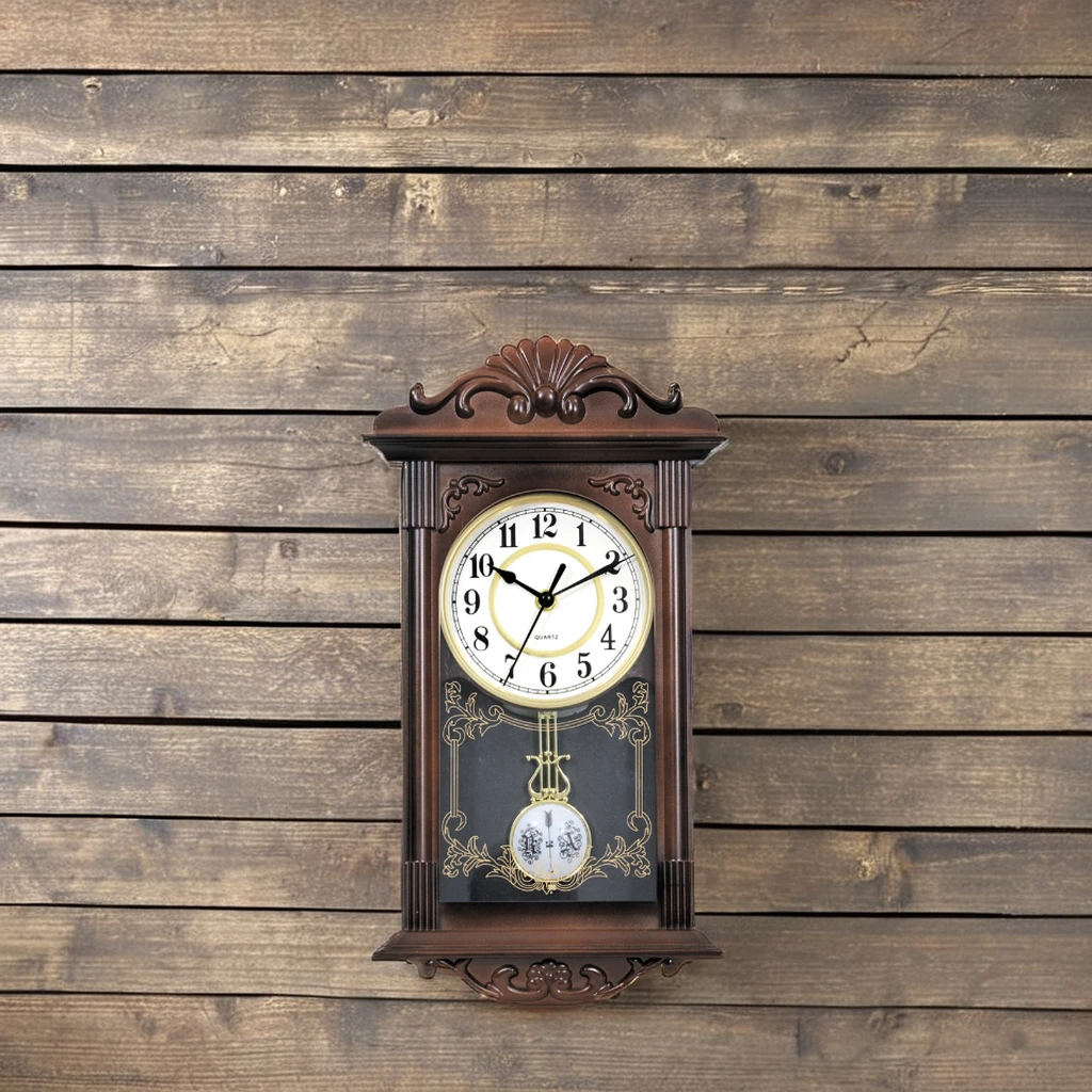 Home Decorative European Retro Plastic Pendulum Hot Sale Gift Plastic Wall Clock