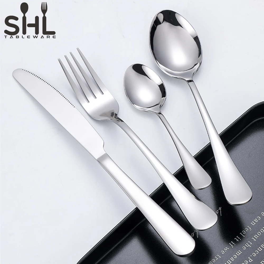 Modern Restaurant Spoon And Fork Set Table Spoons Stainless Steel Cutlery