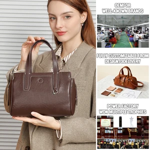 Factory Wholesale Women's Vintage Leather Handbag OEM/ODM High Quality Shoulder Crossbody Bag for Lady Manufacturer Custom Logo