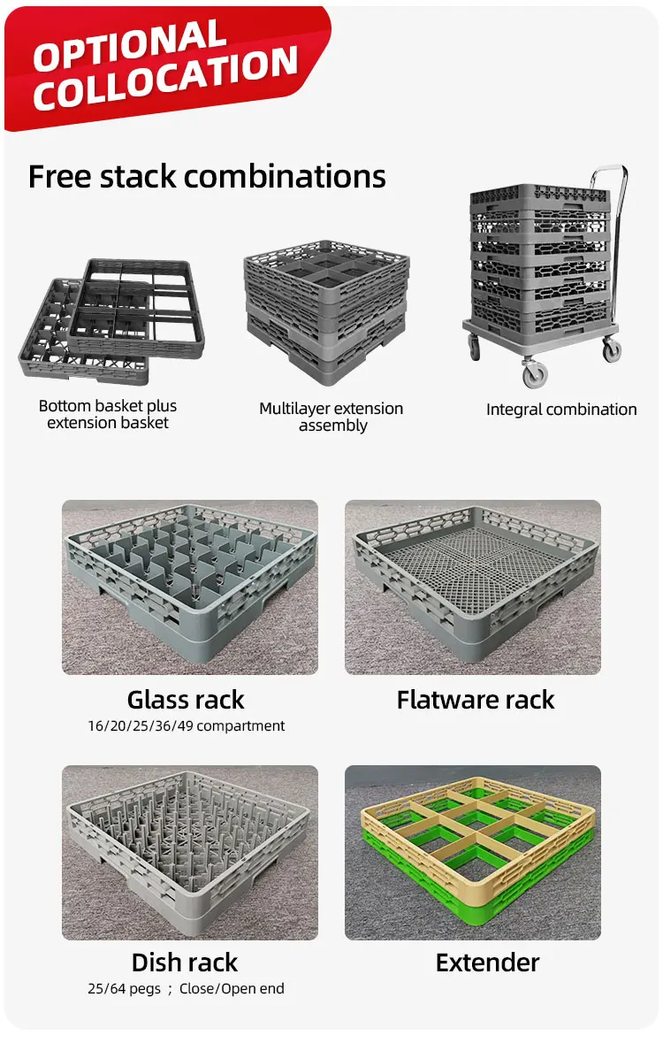 Commercial 8 compartment cutlery storage restaurant flatware basket kitchen utensil plastic flatware rack factory