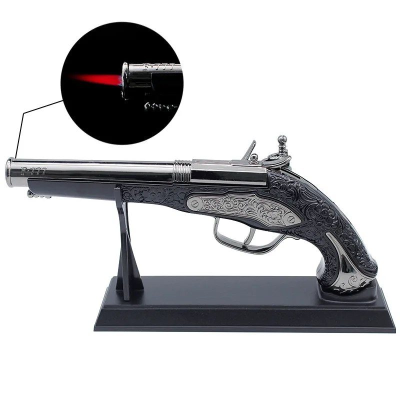 Jiaxin Refillable Lighter Jet Flame Gun Shaped Cigarette Lighter Pistol