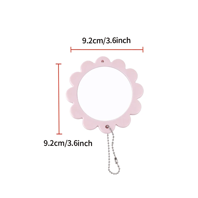 Mini HD Flower Pattern Compact Handheld Mirror, Portable Hanging Decor Cosmetic Mirror, Small Pocket Beauty Mirror For Women Daily Dressing
_voghion.com
