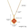 Gold red acrylic necklace