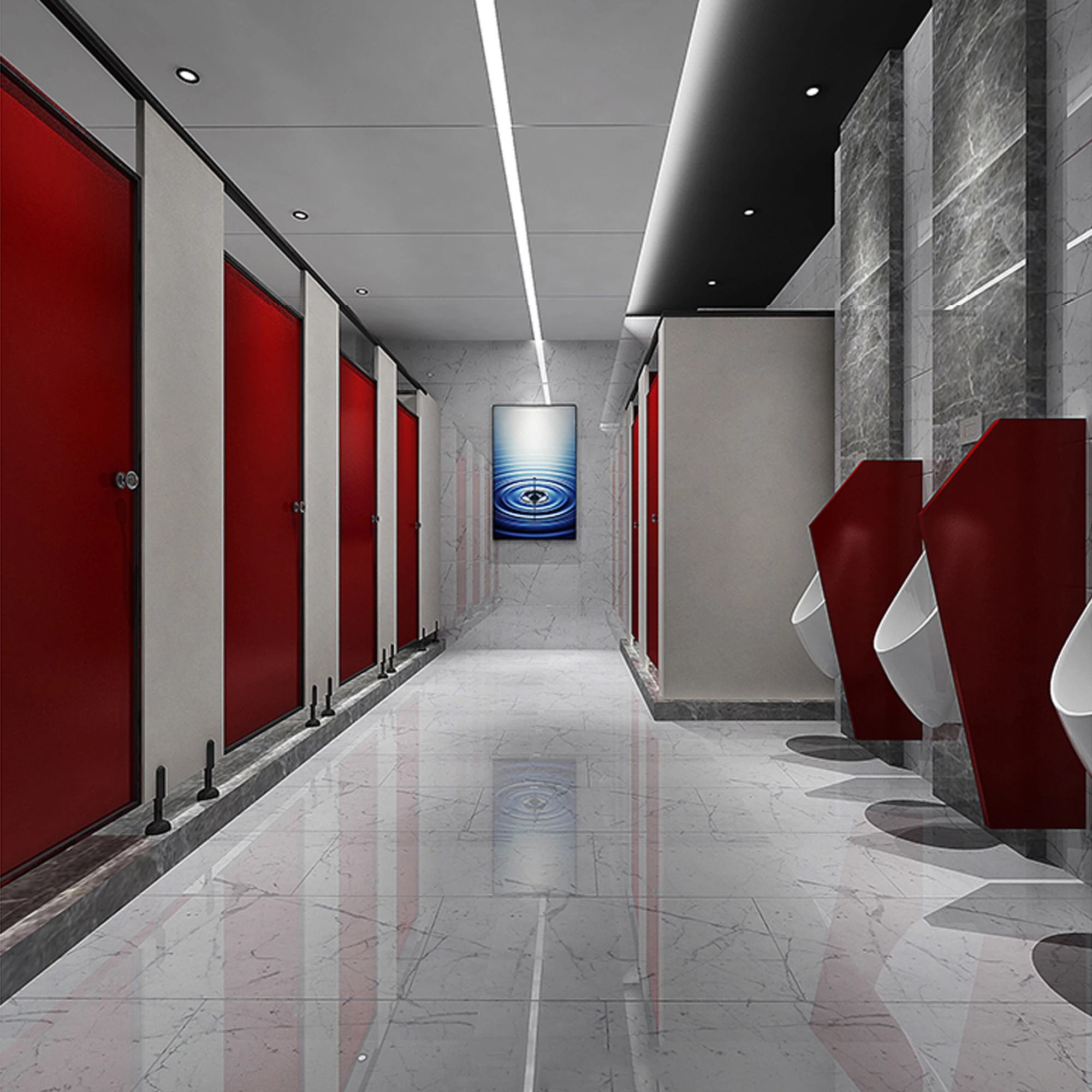 Cartmay Particle Board Public Toilet Cubicle Partition Aluminum Profiles Wood Toilet Partition