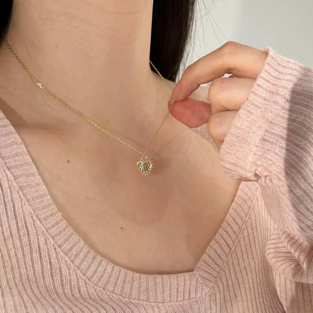 KAKODIY Pure 925 Sterling Silver Fine Jewelry for Women Heart Shape Pendant Necklace detail 7