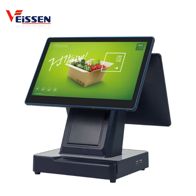 Electronic Pos Terminal Cash Drawer Register Black Cover with Brand New Parts Intel J1900 CPU
