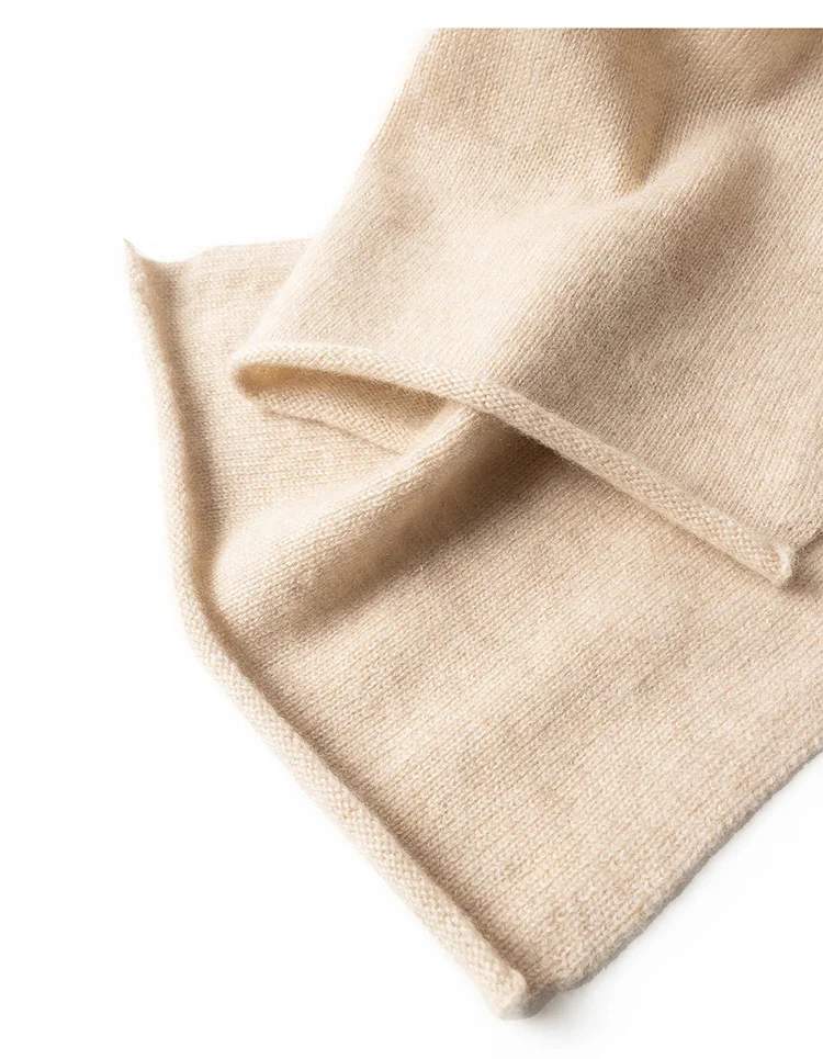 Custom Winter Warm Wool Scarf Mongolian Plain Knit Cashmere Scarf_voghion.com