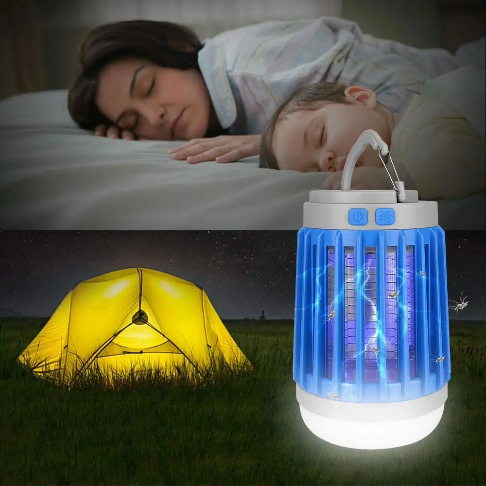 3-in-1 Portable IP67 Waterproof Outdoor USB Rechargeable Camping Lantern LED Flashlight Mosquito Killer Bug Zapper Tent Light manufacture