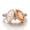 Real solid 14K gold moissanite diamond ring
