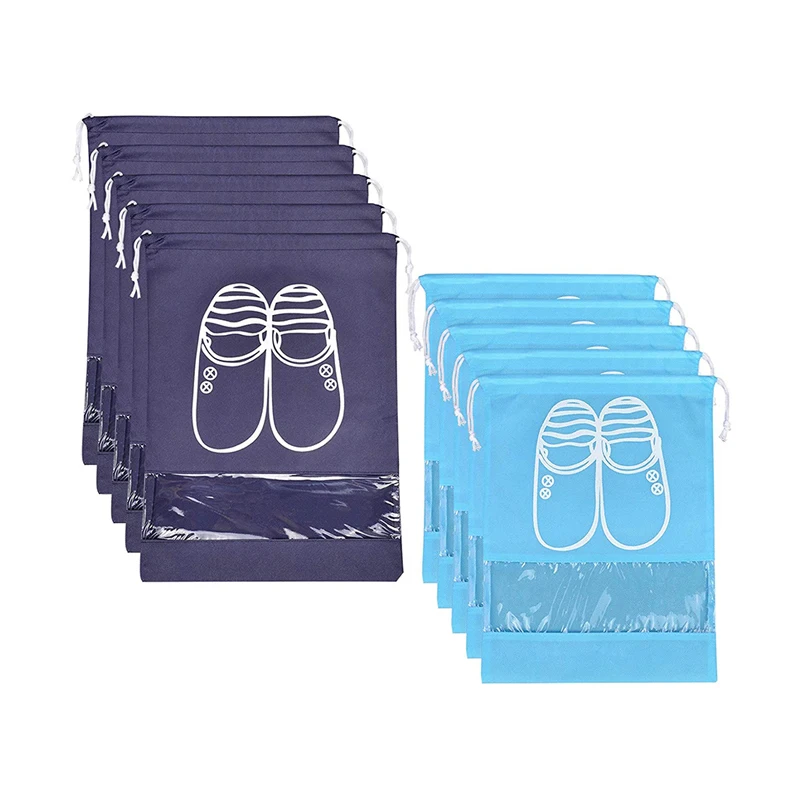 Water Resistant Nylon Drawstring Backpack String Dust Bag Custom Travel Shoe Packaging Bags
