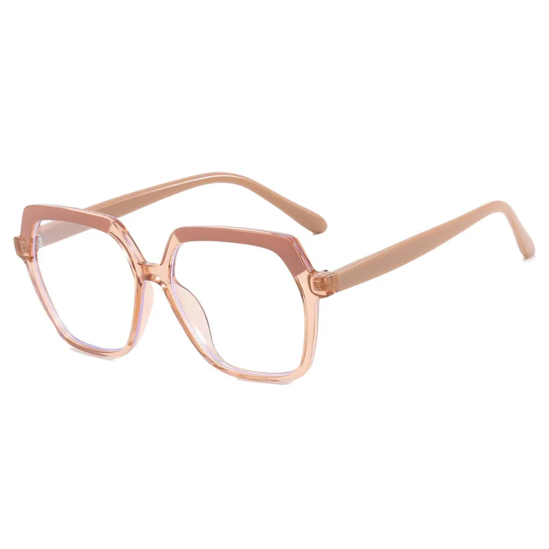 2024 New Retro Luxury Square Beige Glasses Frames Patchwork Color Irregular Frame Trendy Sexy Ladies' Myopia Reading Eyeglasses