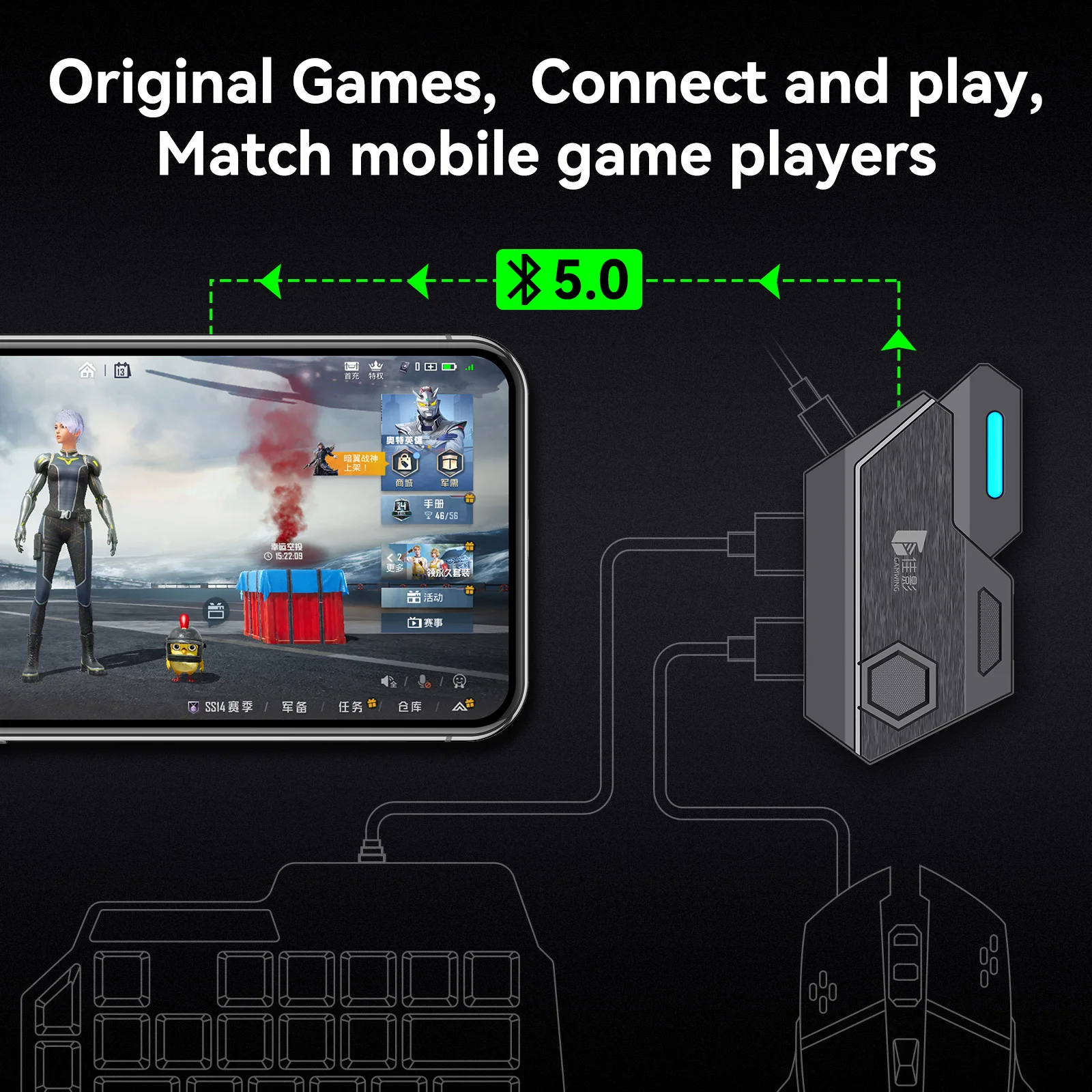 мобильный геймпад pubg контроллер игровая клавиатура мышь конвертер для android фото 72