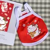 Camiseta sin mangas con estampado de gato rojo