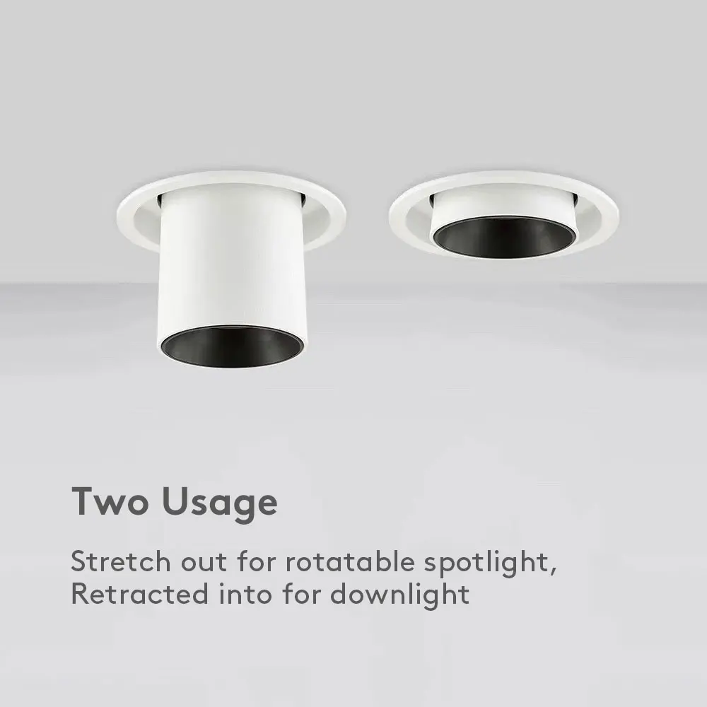 Recessed 220V 230V LED Ceiling Downlight 360 Degree Rotating Spot Lamp Gallery Home