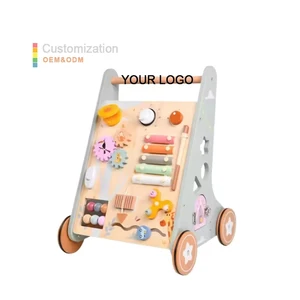CPC CE EN71 Montessori Sensory Multifunction 7-in-1 Busy Board Activity Center Wooden Play Table Bead Maze for Educational Toys