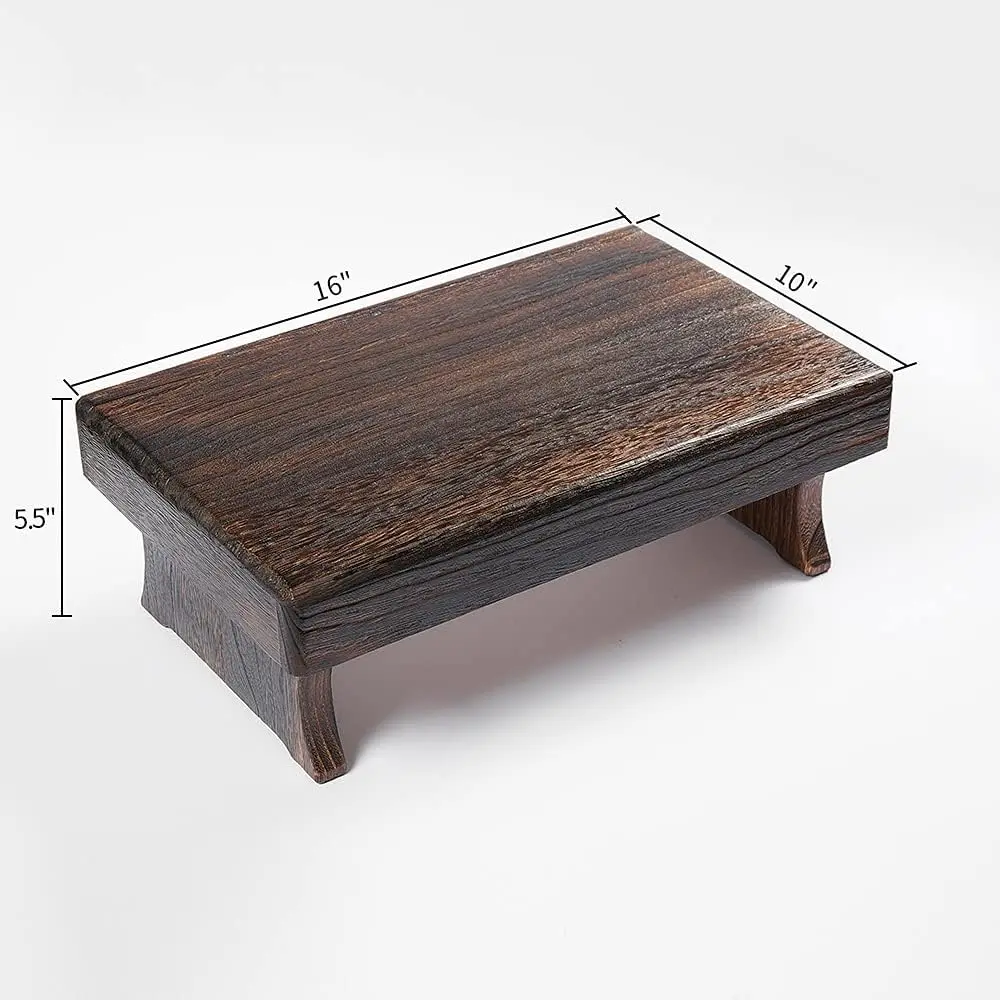 Custom Wooden Step Stool,Portable Rectangle Bed Stool Small Step Ladder for Kitchen&Bathroom Foot Rest Stool Under Desk,Durable