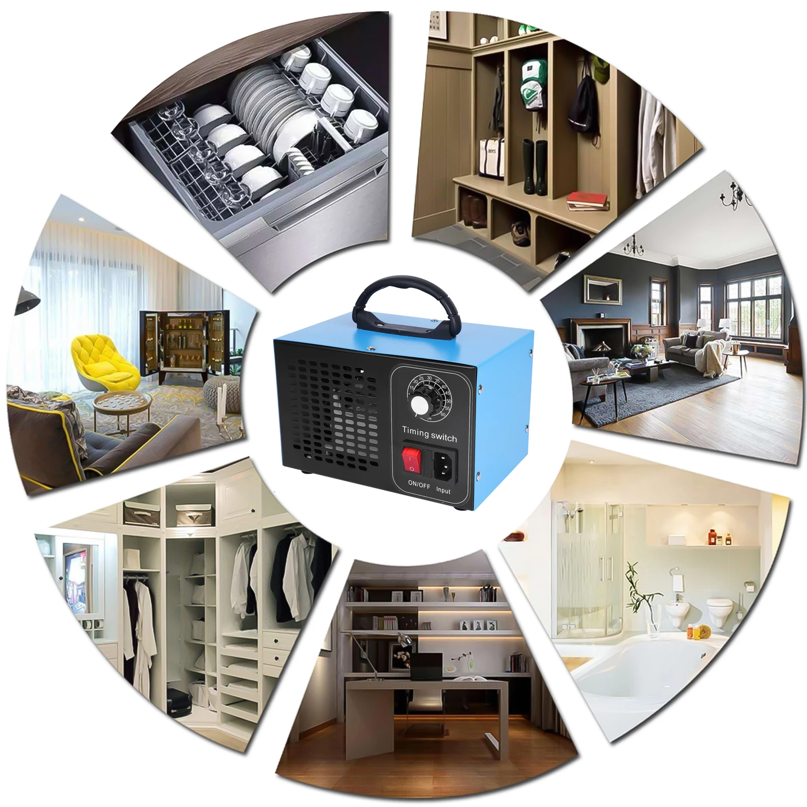 2023 новый дизайн Портативный Регулируемый очиститель воздуха для уничтожения бактерий и визуализации стерилизации генератор озона 5