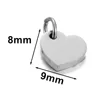 steel silver 8x9mm heart