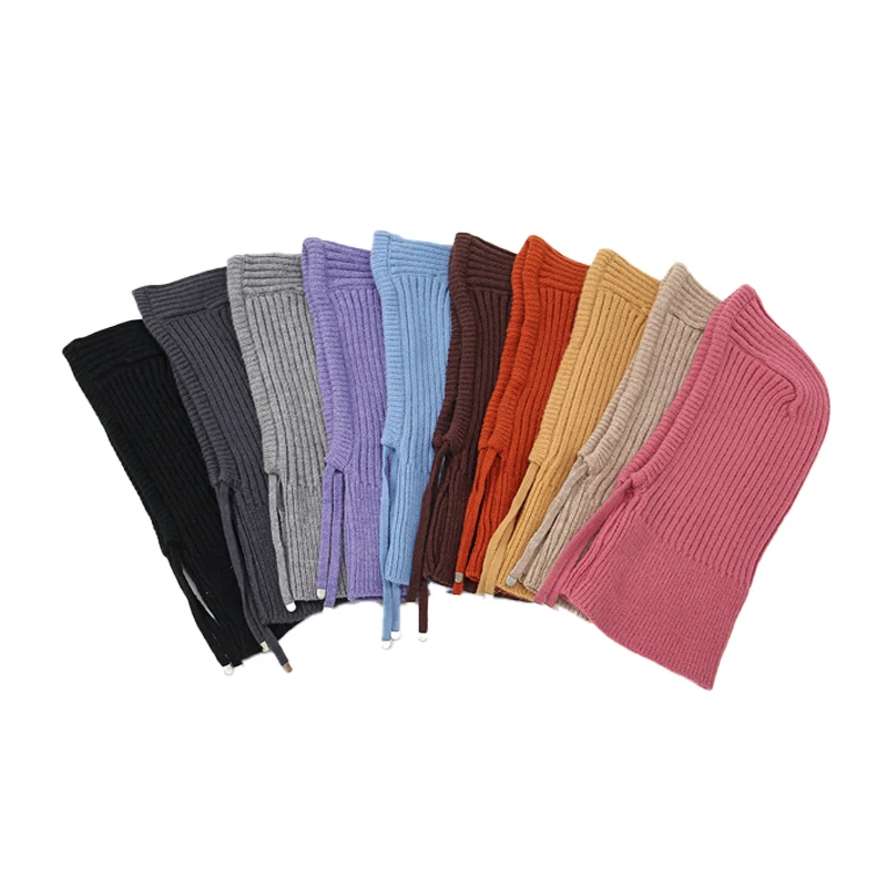 Knit Winter Hats for Women Balaclava Warm Hooded Scarf for  display picture 3