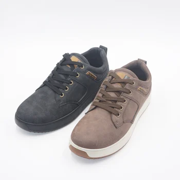 New Fashion Brown Pu Leather Shoes Mens Sport Running Casual Lace Up Sneakers Best Sell Men Slip On Flat Casual Shoes