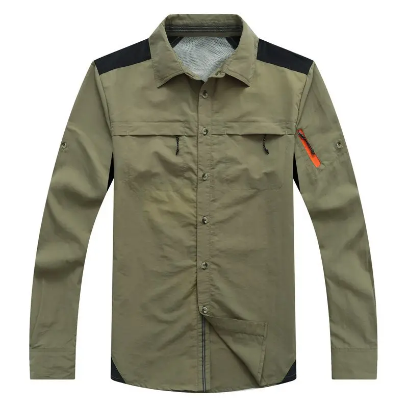 Mens Fishing Shirts Outdoor Custom Logo Moisture Wicking Tactical