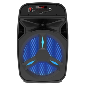 New Double 6 Inch Portable Bluetooth Speaker for Outdoor Karaoke Party with Microphone and Battery FM USB TF LED Light