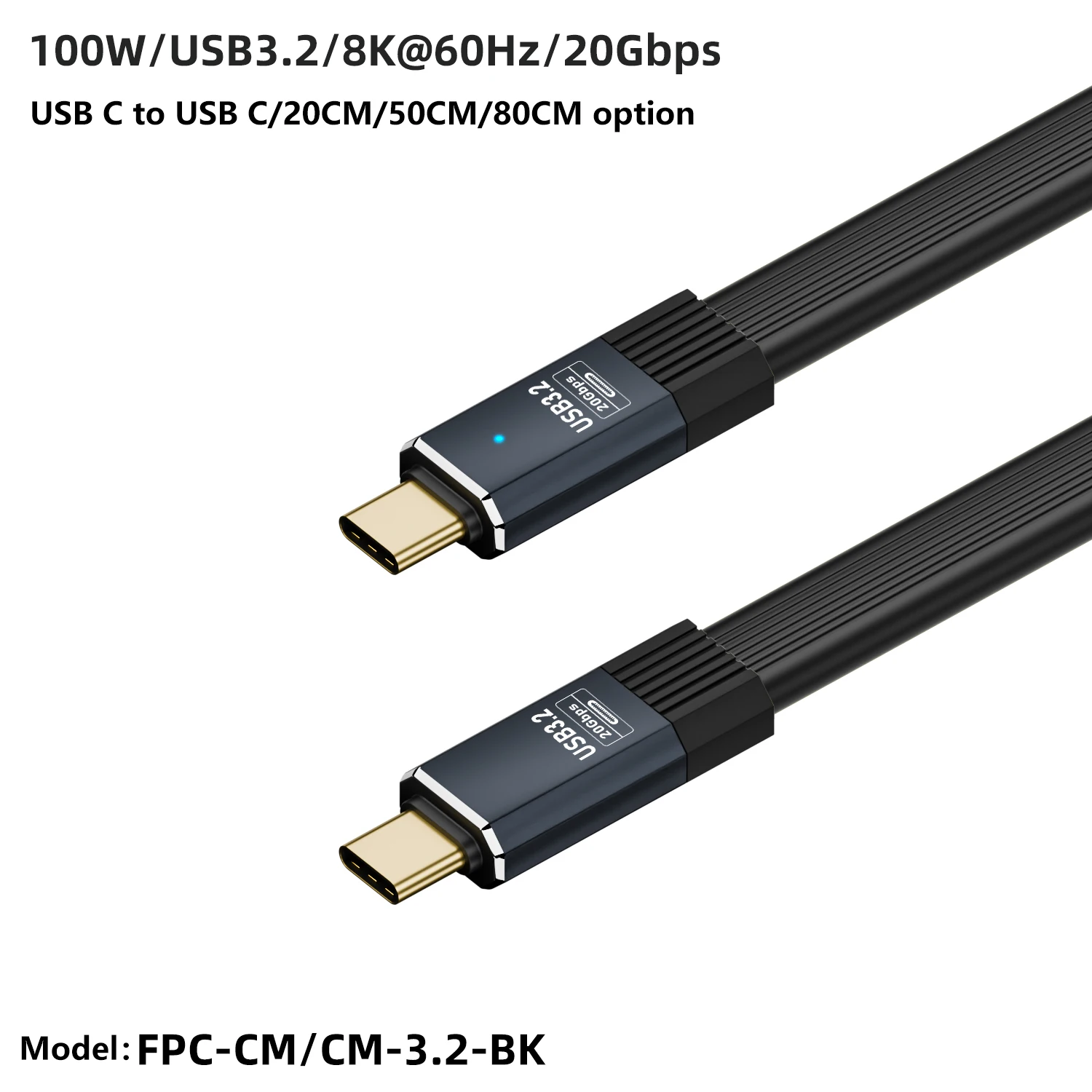 USB C Type C 3.2 Usb Cable for Laptop Max 100w Output OTG 8K HD for Video TV Earphone Phone Power Bank Charging Cable
