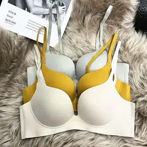 High Quality Sexy Traceless One-piece Women's Small Chest Push-up Bra Removable Pads Solid Breathable 3/4 Cup Wire-Free