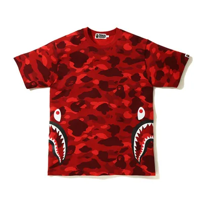 Big Mouth Shark Ape Bape Camo Casual T Shirt Tees Unisex with Round Neck Short Sleeve