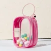 Barbie rosa cuadrado - campana con anilla y pompón